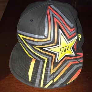 Black rockstar energy drink hat